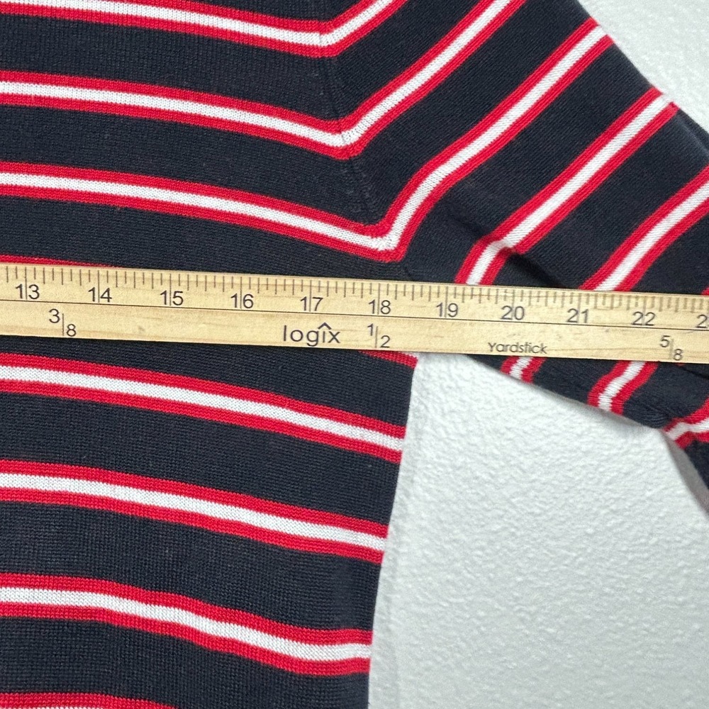 Tommy Hilfiger Womens Black Red Striped Cowl Neck Tunic Sweater L - Picture 8 of 11